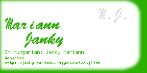 mariann janky business card